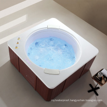 1450X1450 LED Air Bubble Jets Two Person Freestanding Bathtub